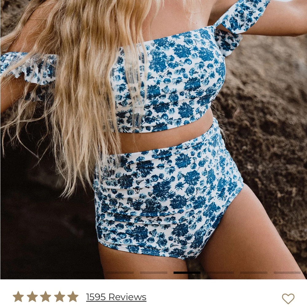 Sz L Ruched High-waisted Santorini Bottoms
